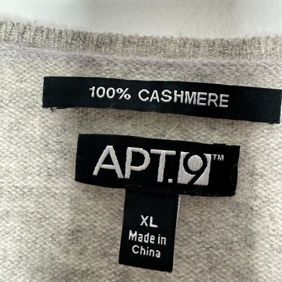 Apt 9 Cashmere Sweater Size XL Argyle Gray Purple V-Neck - Picture 2 of 10